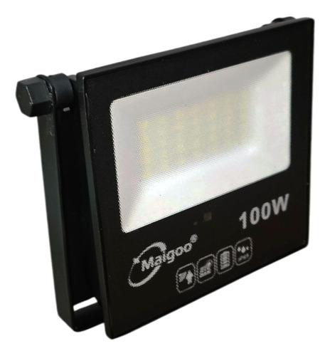 Reflector Led Solar Panel Integrado 100w Control Remoto Xp Carcasa Negro Luz Luz Blanca 6500k