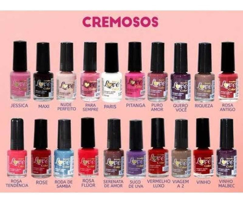 Kit 10 Esmaltes Cremosos Love Color Atacado