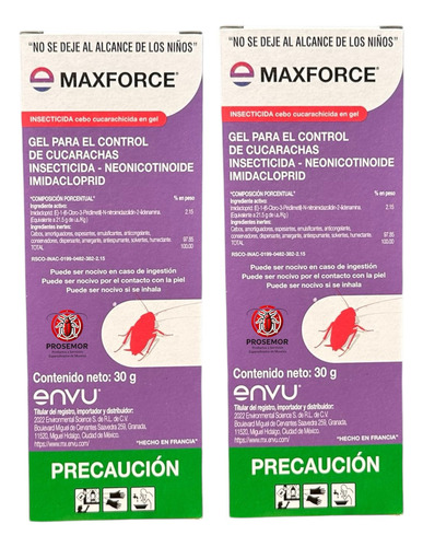 Maxforce Envu Jeringa P/ Cucarachas 30 Gr 2 Piezas Residual
