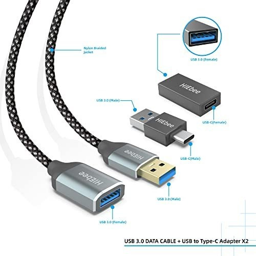 Cable De Extensión Usb Ebeetech De 3.3 Pies Tipo A Macho A H