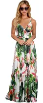 Comprar Vestido Floral Largo Dama Tirante Cruzado Sexy Elegante Moda