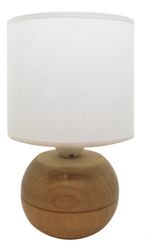 Velador Pequeño Madera Calden Blanco Altura 24cm Nordico Madera Caldén Blanco