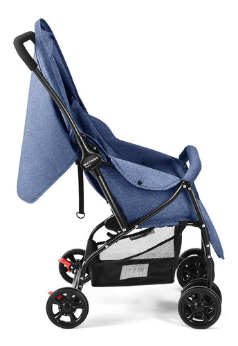 Carrinho De Bebê Com Alça Reversível Max Azul - Multikids
