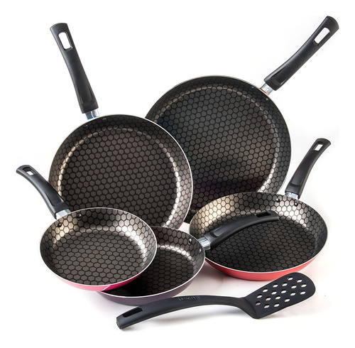 Juego 5 Sartenes Fashion Cook Antiadherente Thermocell Cinsa Color Varios