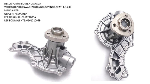 Bomba De Agua Volkswagen Gol-golf-vento-seat 1.8-2.0