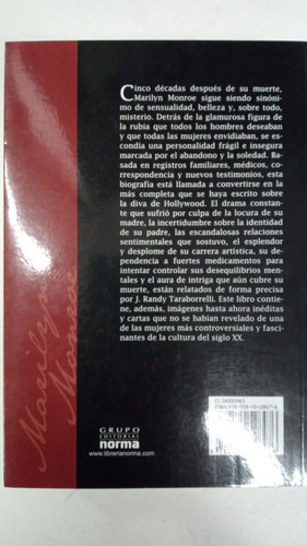 La Vida Secreta De Marilyn Monroe - Randy Taraborrelli (Usado)