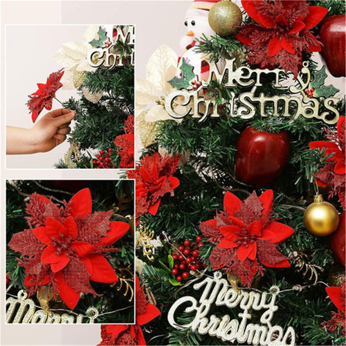 * 10 Flores Vermelhas Artificiais De Véspera De Natal De 14