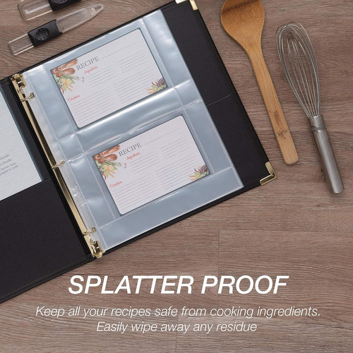 Protectores De Páginas Para Tarjetas De Recetas Para Carpeta