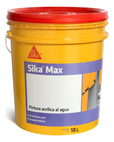 Pintura Latex Pared Interior Sika Sikamax Blanco Mate 18lt