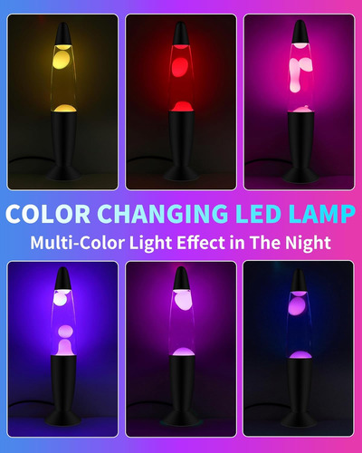 Lámpara Led De 7 Colores Cambiantes Con Cera Rosa Para Niños