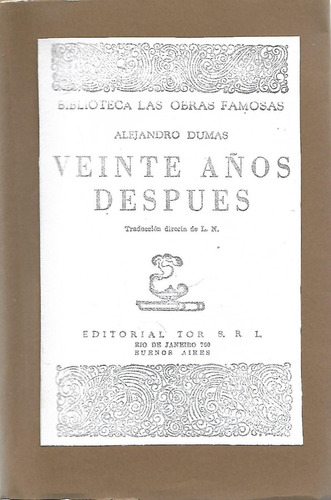 Veinte Años Despues - Alejandro Dumas