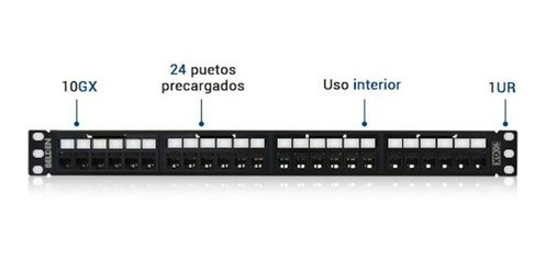 Patch Panel Revconnect Belden Rvappf1u24bk Cat6a 24 Puertos