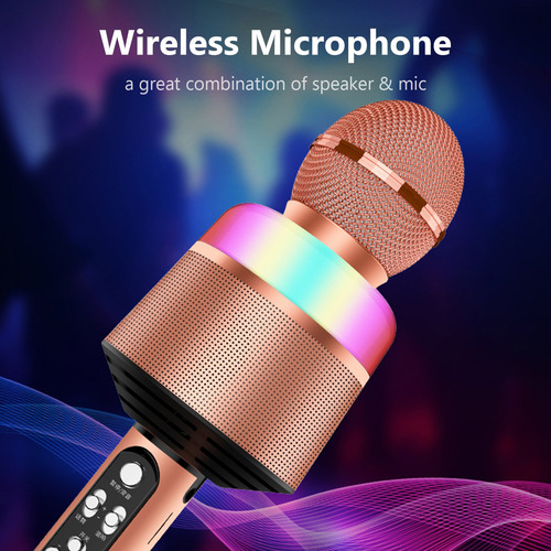 Altavoz De Micrófono Inalámbrico 3 En 1 Con Led Para Fiestas