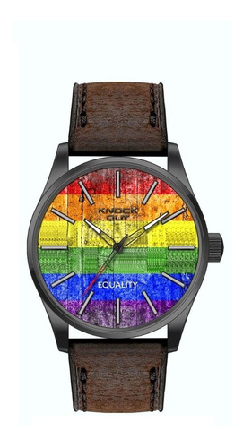 Reloj Knock Out Hombre 2602 Malla De Cuero Agente Oficial