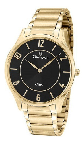 Relógio Champion Masculino Slim Dourado Filial Ca21759u