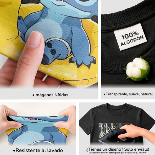 Playera Mujer, Stitch, Algodón