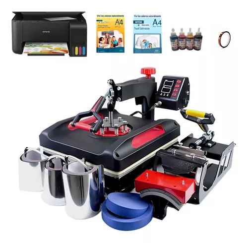 Kit Maquina Sublimadora 9 En 1 38 X 38 + Impresora Epson A4