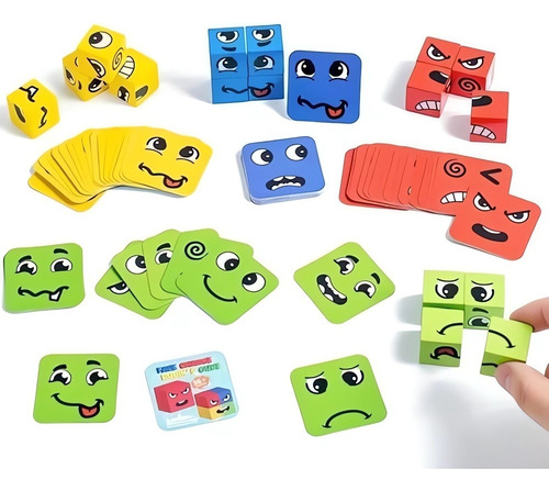 Montessori Puzzle Expresiones Con 64 Tarjetas De Emoticonos