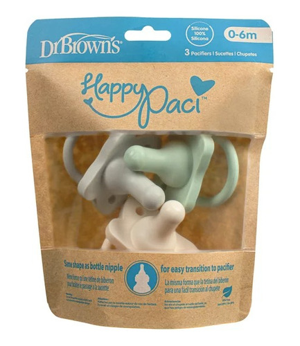 Chupones Chupetes Dr Browns Happypaci 0 -6 Meses 3 Pack Color Verde