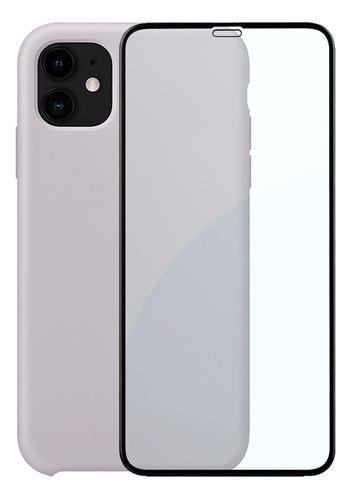 Funda de silicona aterciopelada compatible con la película 3D del iPhone 11 +, color: gris hormigón