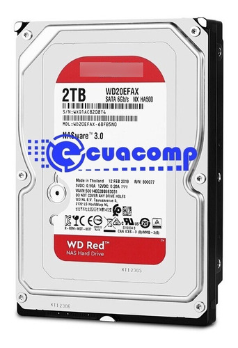 Disco Duro Red Western Digital 2tb Sata 5400rmp Servidor Nas