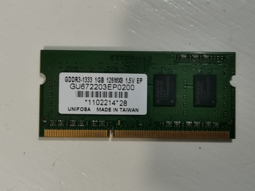 Memoria Ram 1gb Ddr3 Unifosa 128mx8 1102214 28 (Usado)