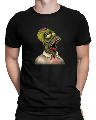 Camiseta  Homero Simpson Zombie Hombre Algodón M1