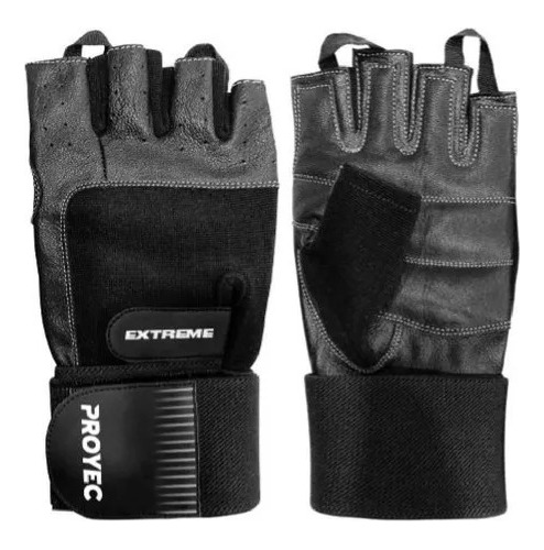 Guantes Proyec Extreme Gimnasio Gym Cuero Pesas Funcional