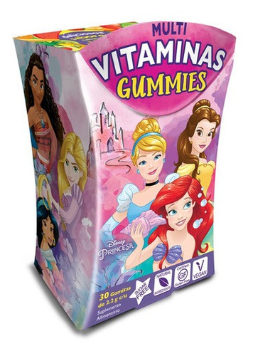 Princesas Multi-vitaminas 30 Gomitas | Sin Azúcar | Veganas
