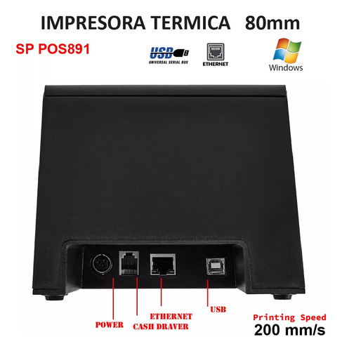 Impresora Termica Ticket 80mm Usb Y Lan C/ Pack 5 Rollos