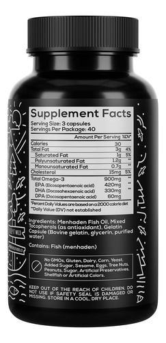 Aceite De Pescado Salvaje, Ee. Uu. Caught Omega-3 Dpa, Dha &