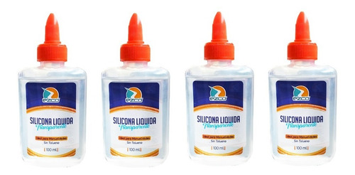 4 Silicona Liquida Transparente Adhesiva Ezco X 100ml