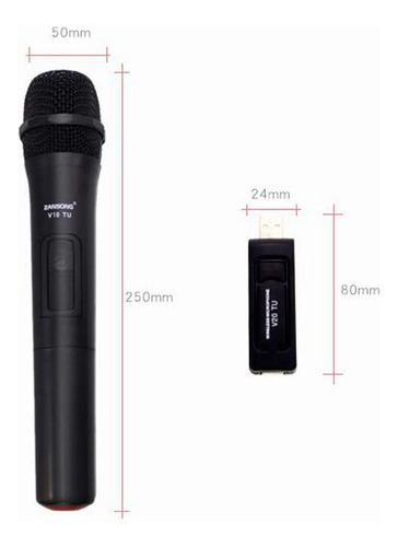 De Microfone De Mão Profissional Vhf Com Adaptador Usb