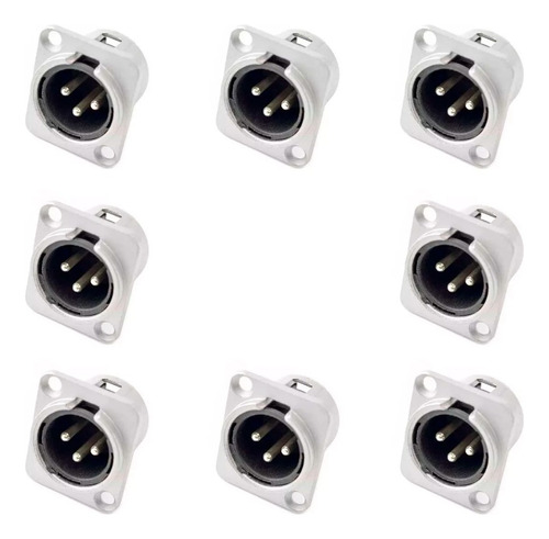 Kit C/ 8 Plugs Santo Angelo Xlr Painel Macho Sa2x