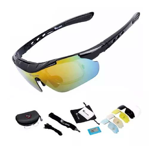 Óculos Ciclismo Bike 5 Lentes + Suporte Grau + Kit Completo