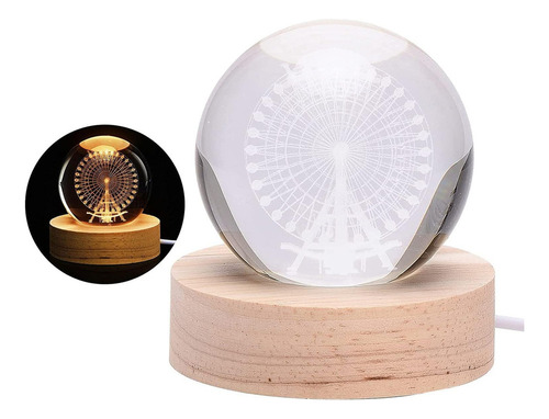 Luz Nocturna Led 3d Galaxy Bola De Cristal Lámparas De Mesa