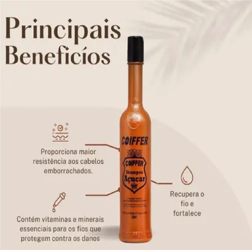 Coiffer Açúcar 300ml Recuperação E Maciez Cabelo Emborrachad