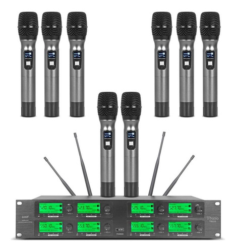 Sistema De Micrófono Inalámbrico Micrófonos De 8 Canales Uhf