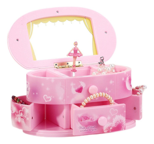 Joyero Musical Rosa Para Niñas Pequeñas, Conjunto De ...