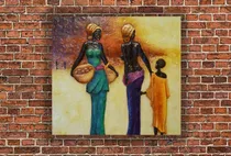 Comprar Cuadro 30x30cm Arte Africano Mujeres Pintura Arte M6