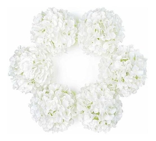 Hortensias Artificiales X6u - Diametro 22cm - Blanco