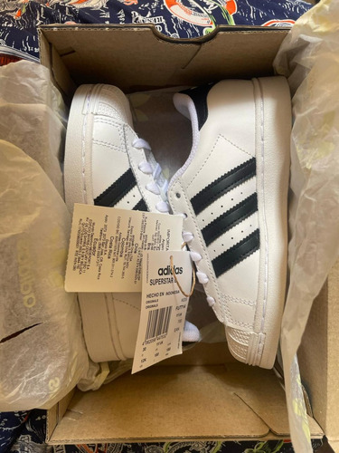 Tenis adidas Superstars C Kids Blanco Talla 12k