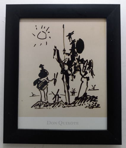 Don Quixote / Picasso Litografía Enmarcada 30 X 25 Cms 