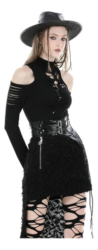 Blusa Rasgada Hombros Abiertos Dark In Love Lolita Killstar