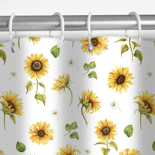 Cortina De Ducha Con Diseño De Girasol, 180 X 180 Cm,floral