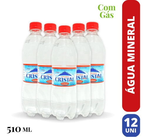 Gua Mineral Com Gás Garrafa 510 Ml 12 Unidades Full