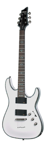 Guitarra eléctrica Schecter Hellraiser C-1 de caoba gloss white con diapasón de palo de rosa