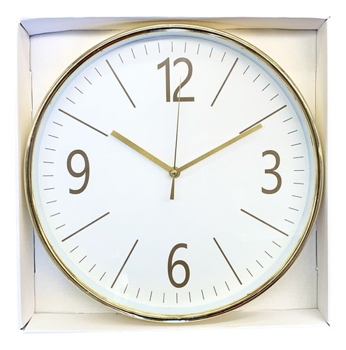 Reloj Mural Decorativo White And Gold 35 Cm