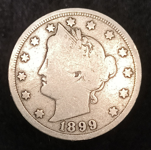 Estados Unidos 5 Cents 1899 Muy Bueno Km 112