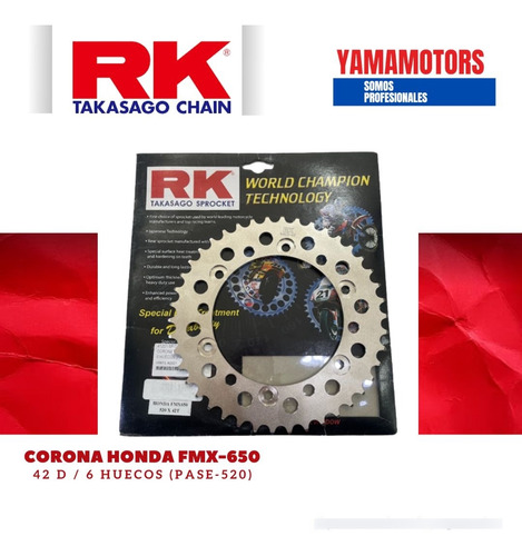 Corona 42d Honda Fmx-650 6 Huecos Pase-520 Rk Japon